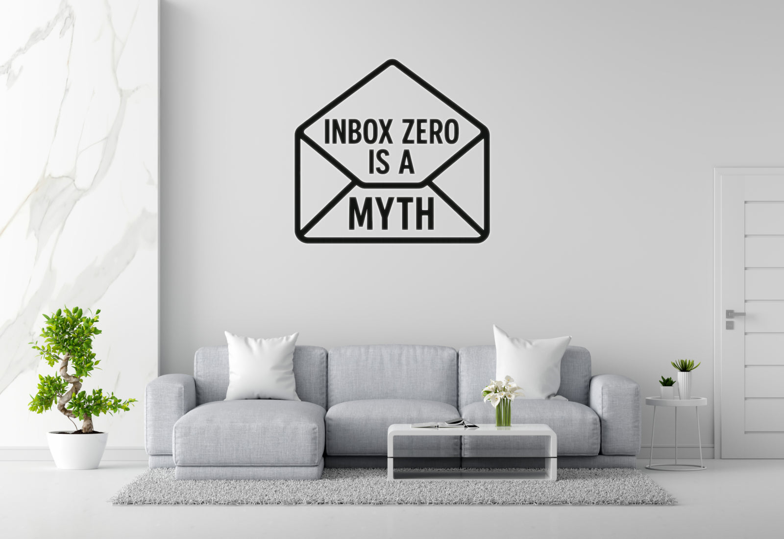 Inbox Zero Is A Myth - Email Envelope Wall Decal Vinyl Sticker Removable