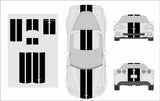 Dual 10" Racing Stripes Self Healing fits Chevrolet Corvette C6 ZR1 2005 to 2013