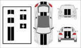 Dual 11" Racing Stripes Self Healing fits Volkswagen Beetle Turbo 2011 - 2020