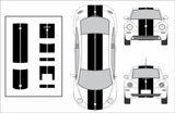 Dual 11" Racing Stripes Self Healing Vinyl fits Volkswagen Beetle 1998 to 2011