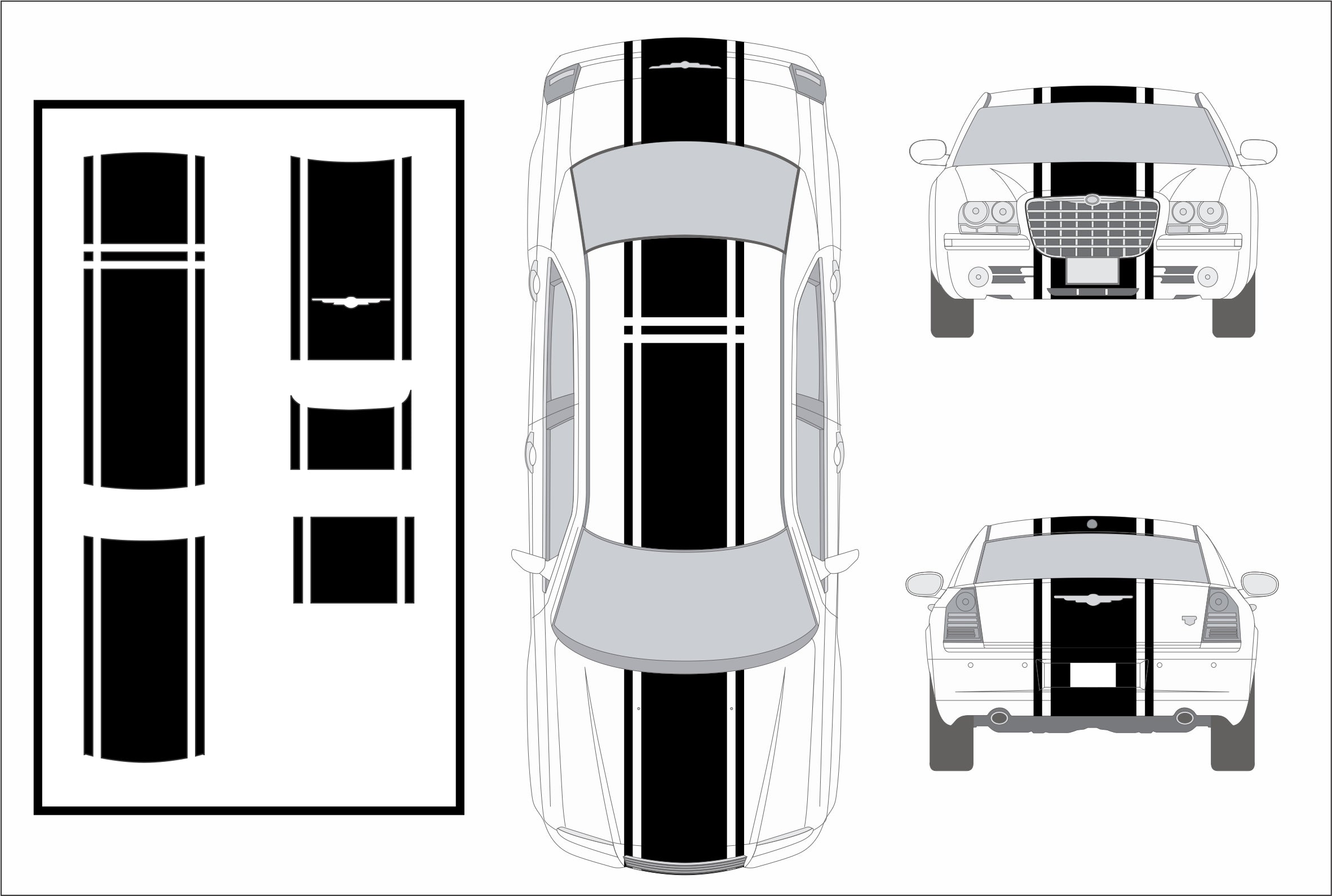 20" Racing Stripes w/pins Self Healing Vinyl fits Chrysler 300 2005 to 2010