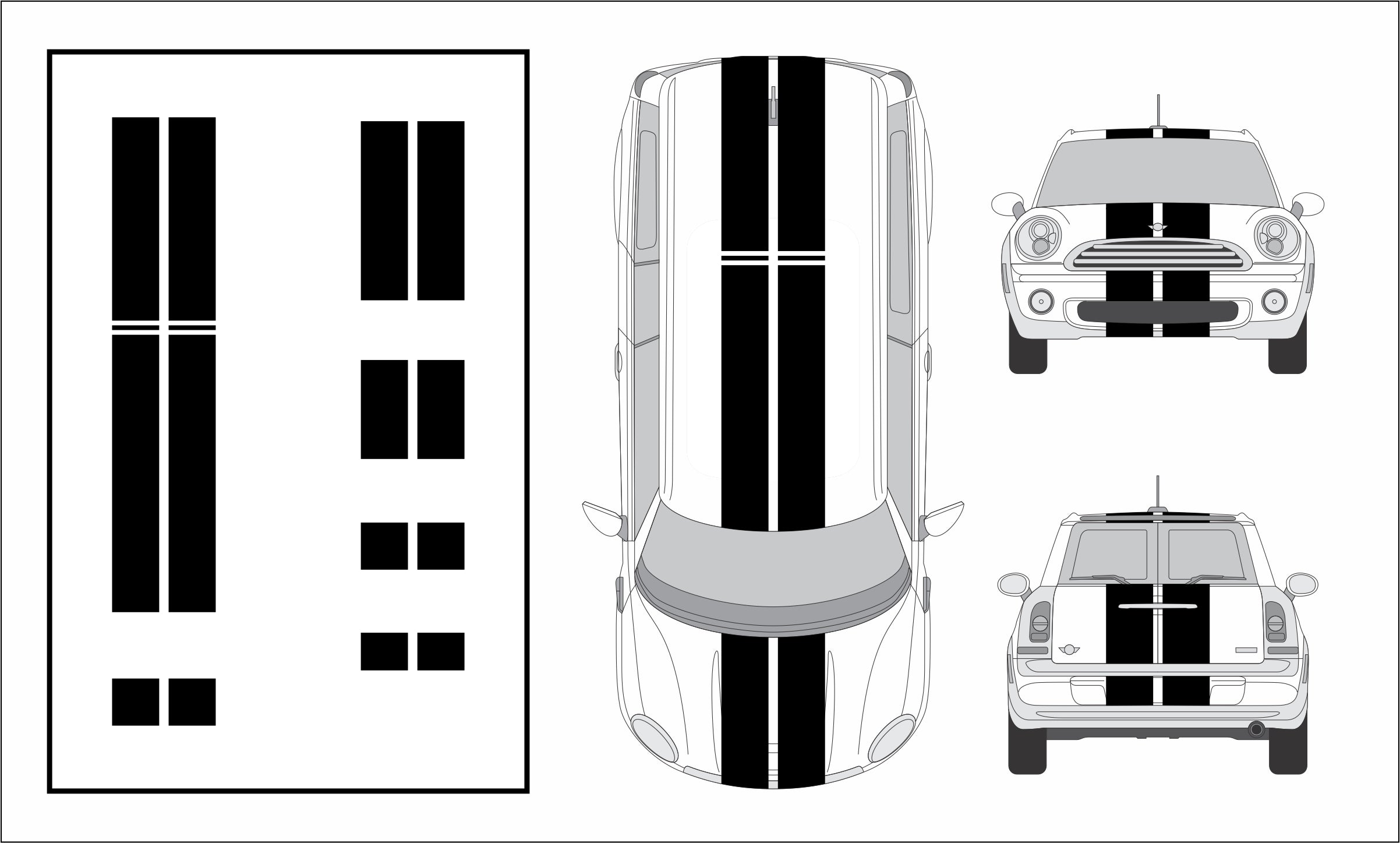 Dual 10" Racing Stripes Self Healing Vinyl fits Mini Clubman 2007 to 2014