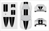 Dual 12" Racing Stripes Self Healing Vinyl fits Chevy Corvette C6 ZR1 2005 to 13