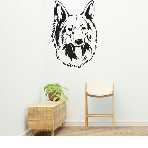 Shiloh Shepherd Dog Removable Vinyl Decal Matte Finish Home Decor for Indoor Walls