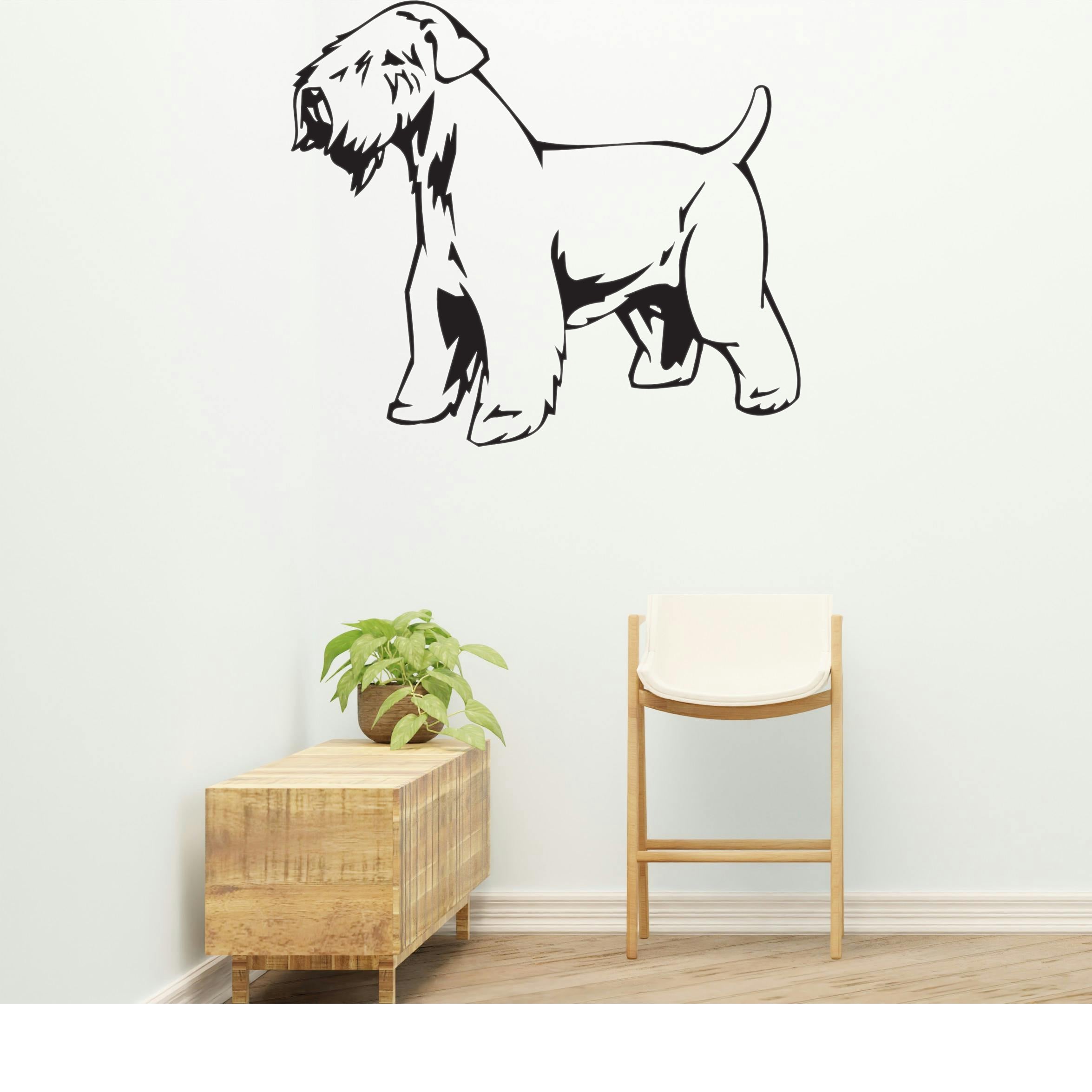 Soft Coated Wheaten Terrier Dog Removable Vinyl Decal Matte Finish Home Decor for Indoor Walls