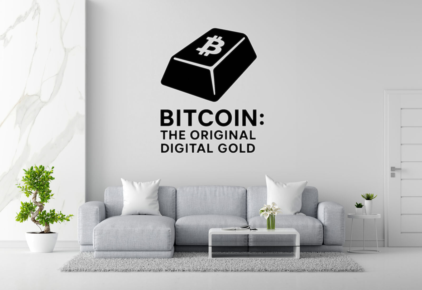 Bitcoin: The Original Digital Gold - Bitcoin Wall Decal Vinyl Sticker Removable