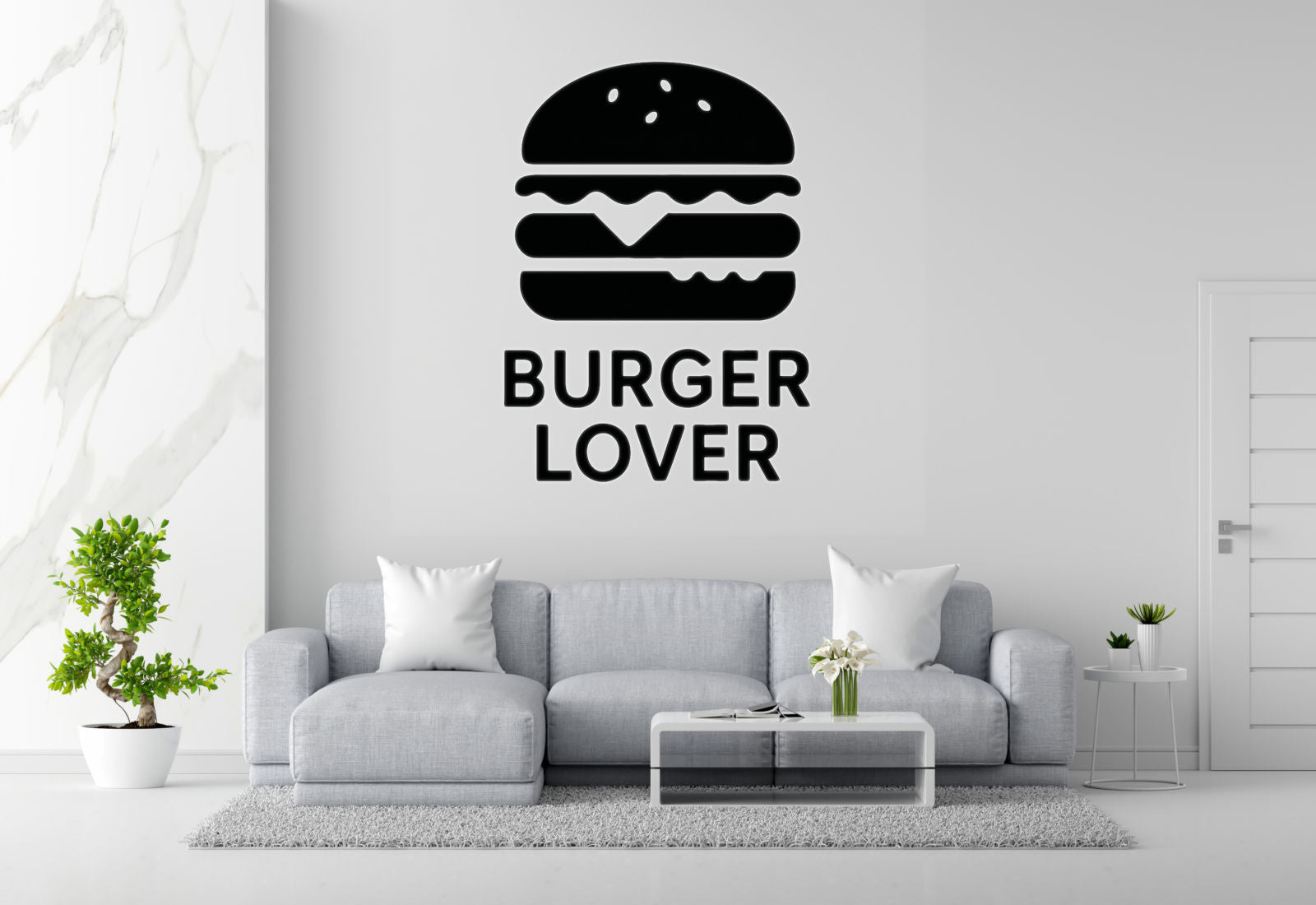 Burger Lover Removable Vinyl Decal for Indoor Walls