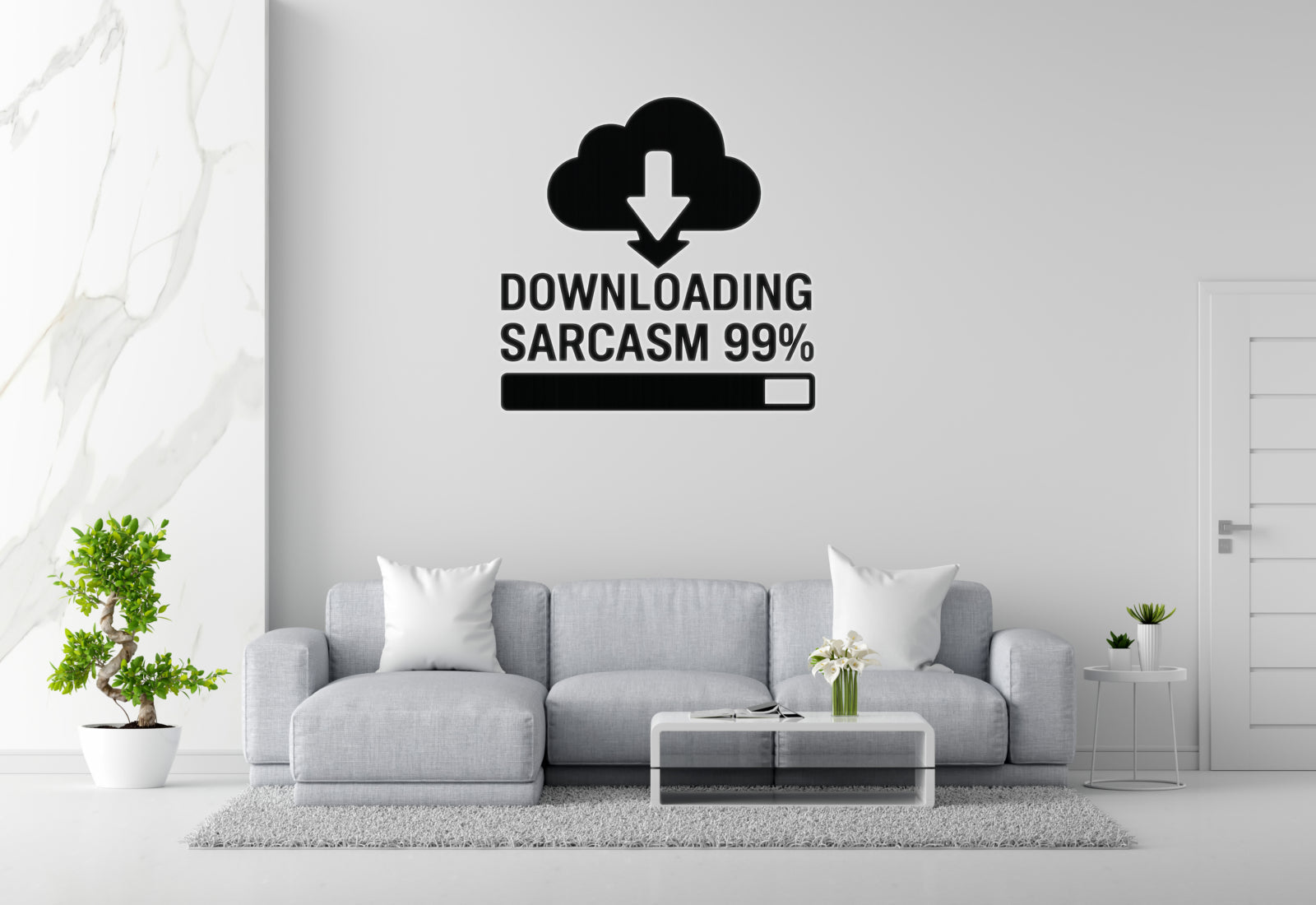 Downloading Sarcasm 99% - Cloud Download Wall Decal Vinyl Sticker Removable