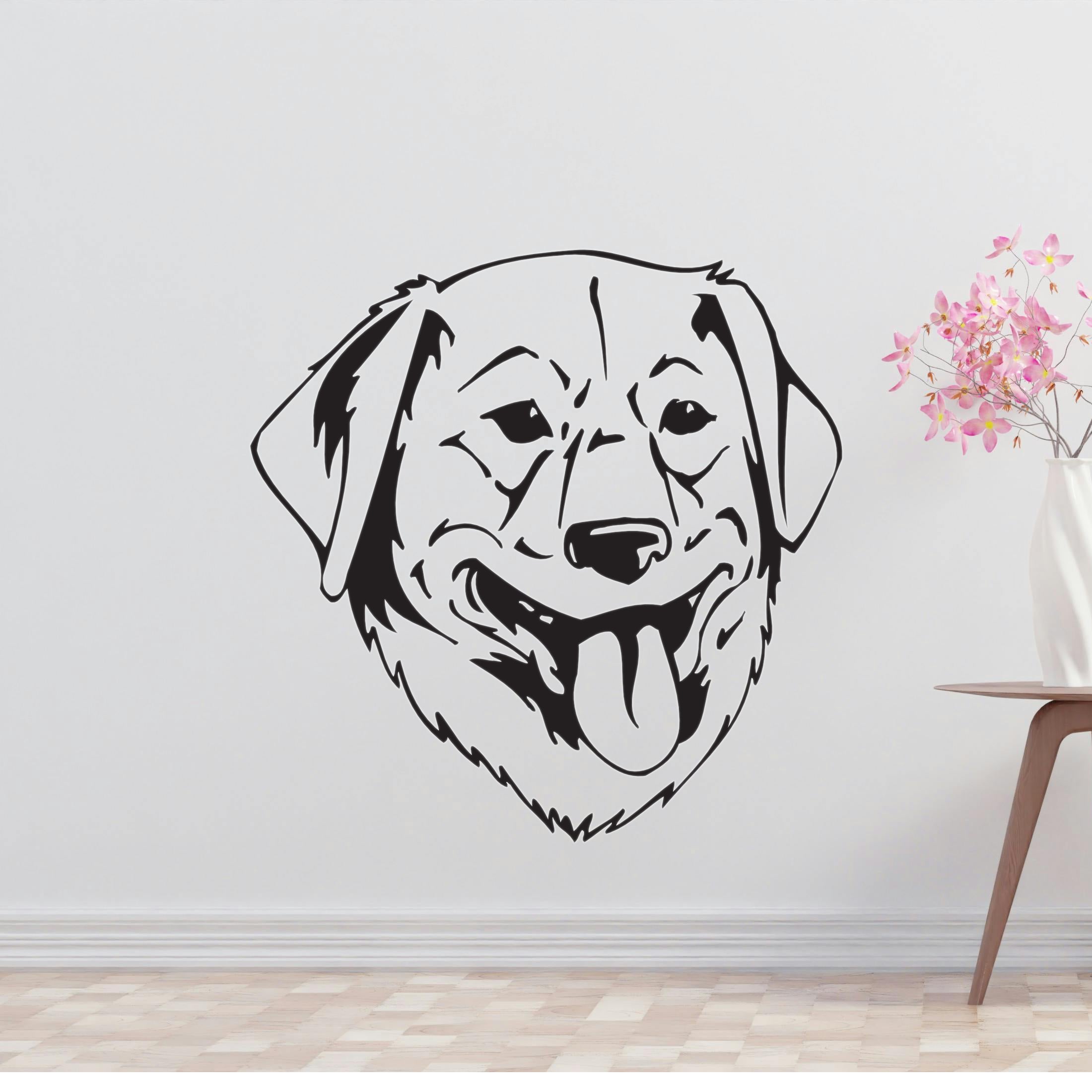 Golden Retriever Dog Removable Vinyl Decal Matte Finish Home Decor for Indoor Walls