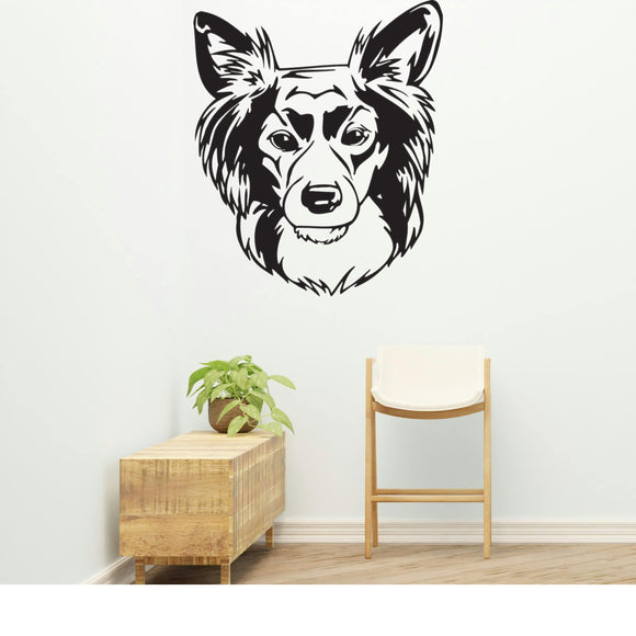 Spitz Mix Dog Removable Vinyl Decal Matte Finish Home Decor for Indoor Walls