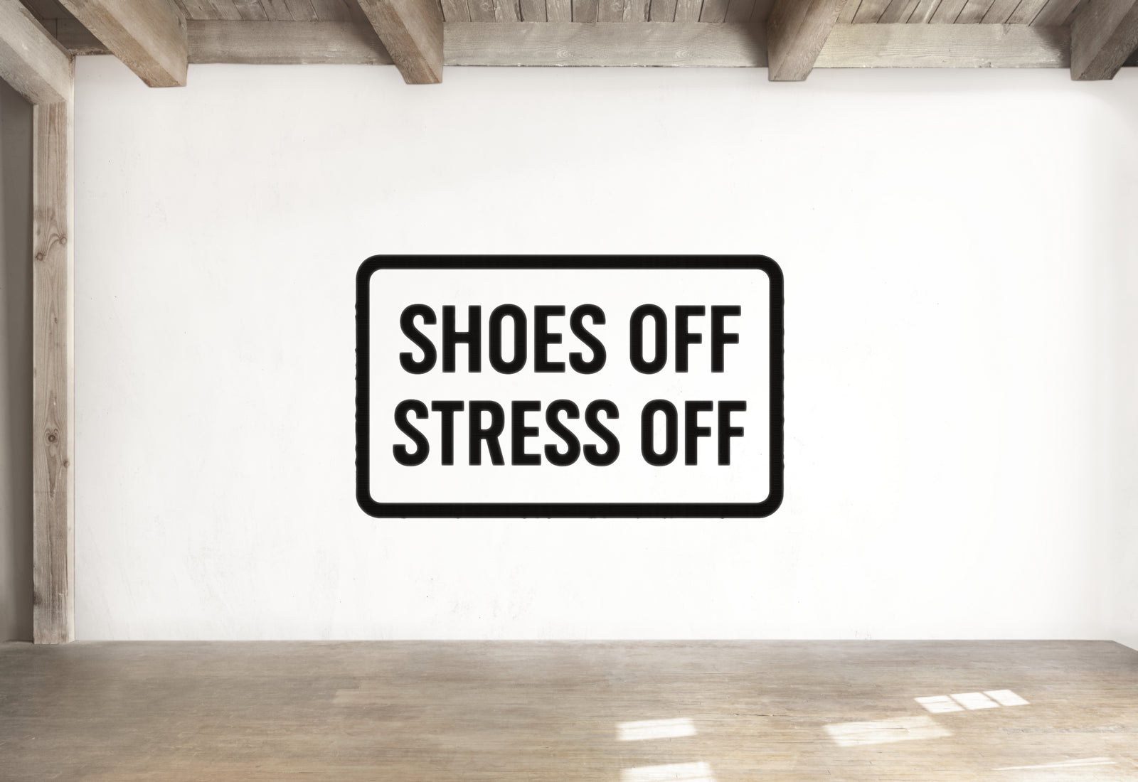 Shoes Off Stress Off - Welcome Mat Wall Decal Vinyl Sticker Removable