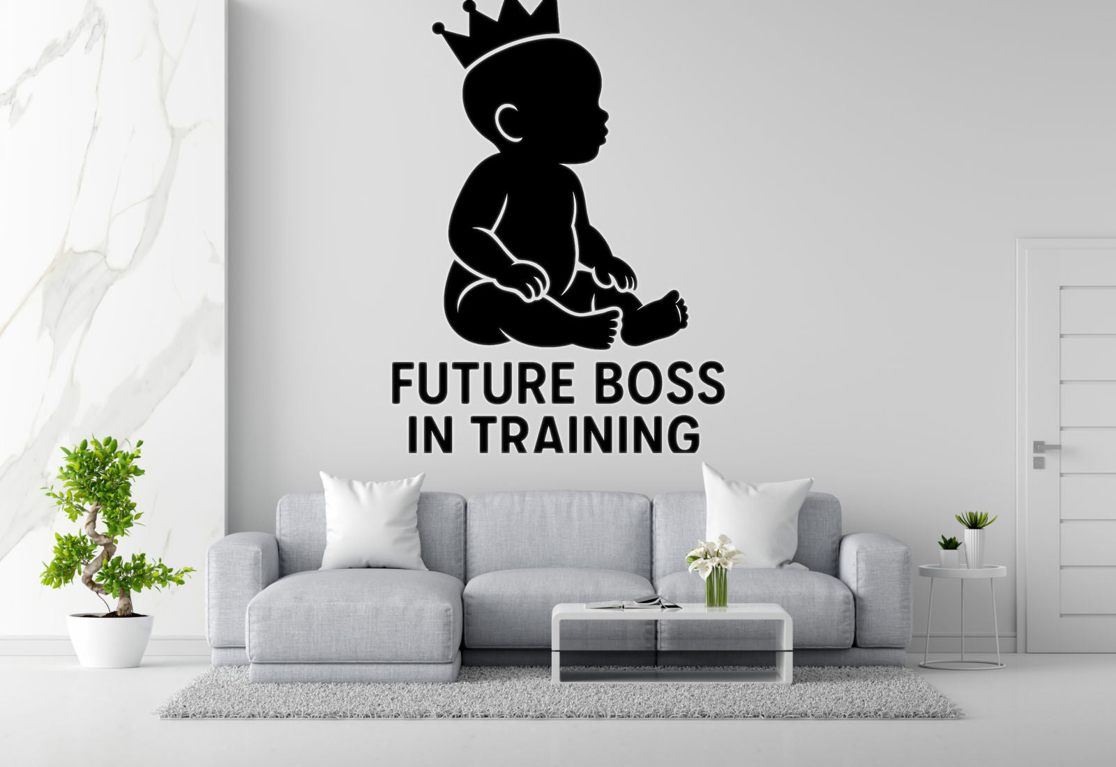 Warning: Tiny Human, Big Opinions - Funny Baby Room Wall Decal Vinyl Sticker Removable