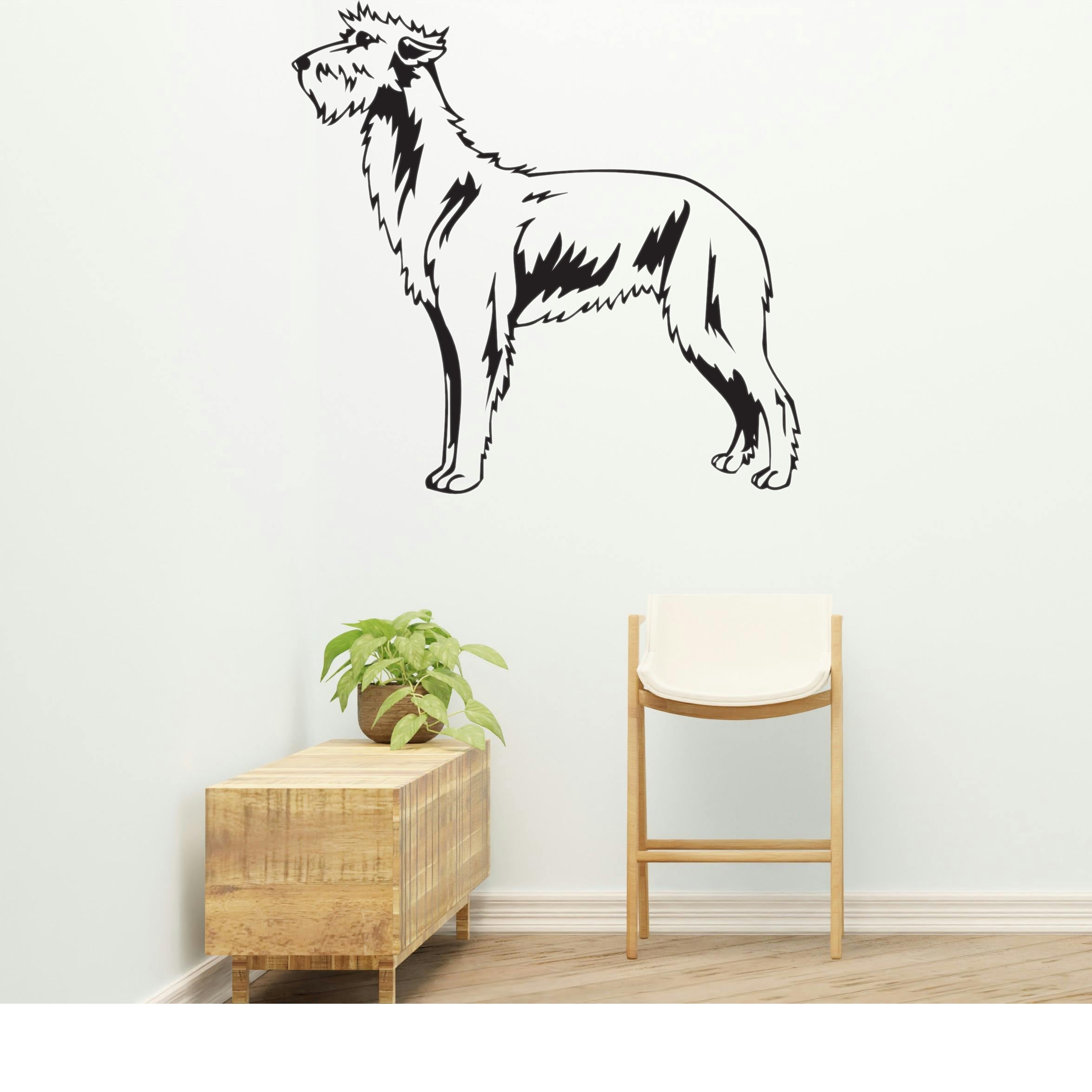 Scottish Deerhound Dog Removable Vinyl Decal Matte Finish Home Decor for Indoor Walls