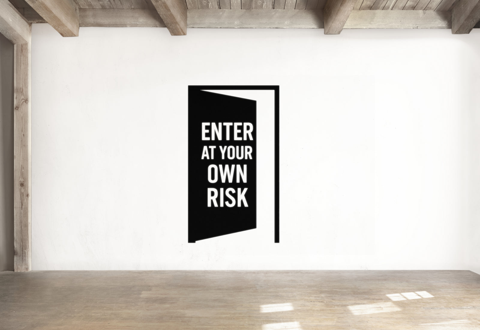 Enter At Your Own Risk - Door Warning Wall Decal Vinyl Sticker Removable