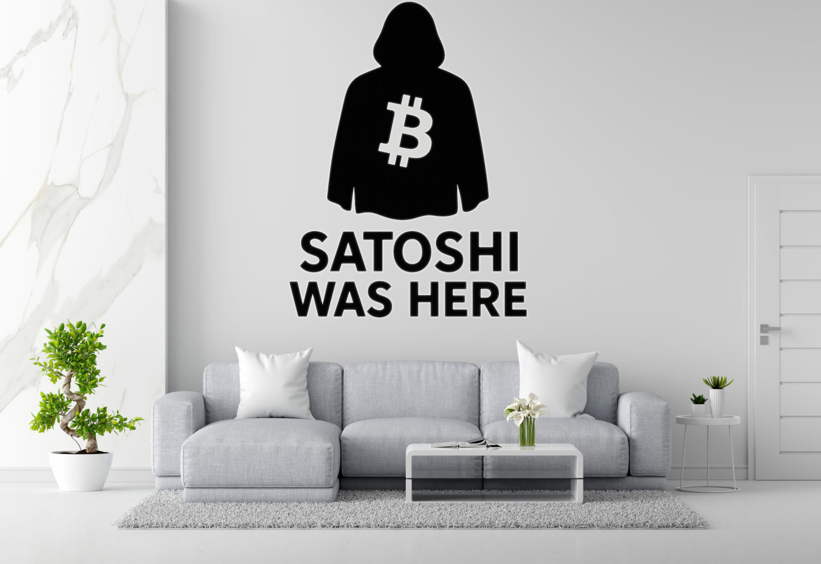 Satoshi Was Here - Bitcoin Wall Decal Vinyl Sticker Removable