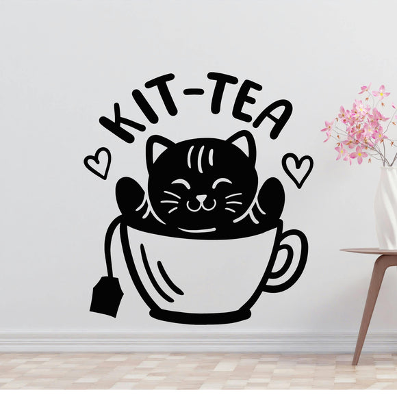 Kit-tea Removable Vinyl Decal for Interior Walls