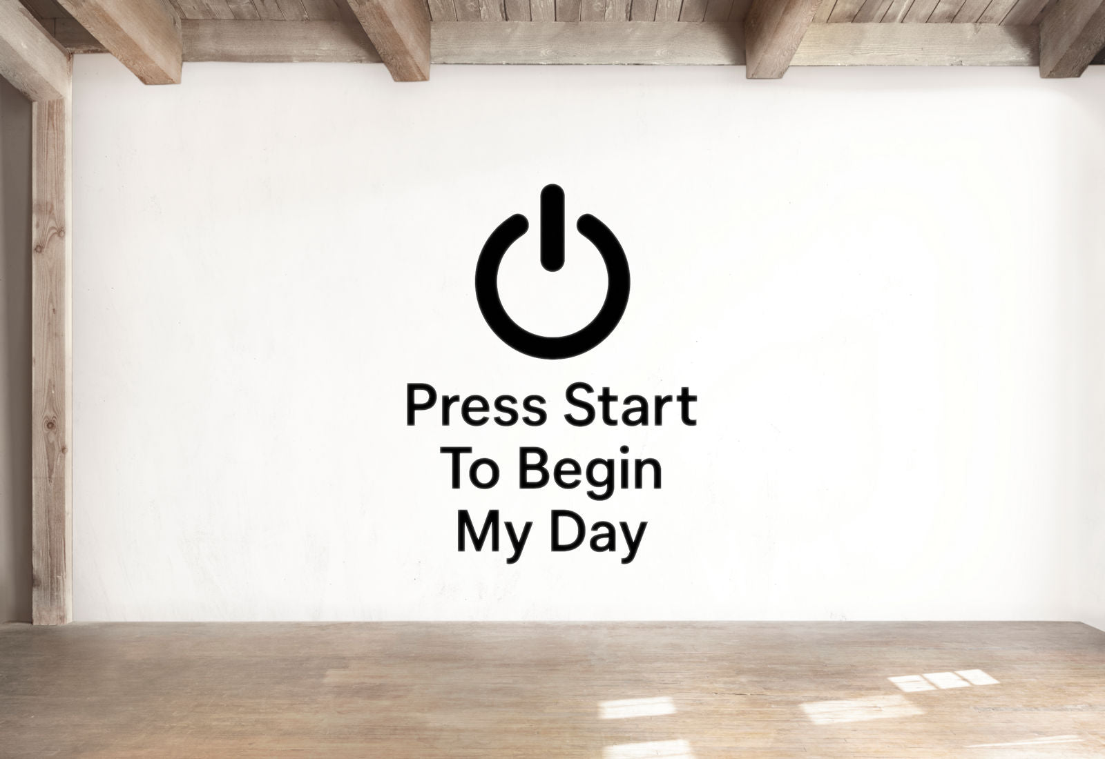Press Start To Begin My Day - Funny Gamer Wall Decal Vinyl Sticker Removable