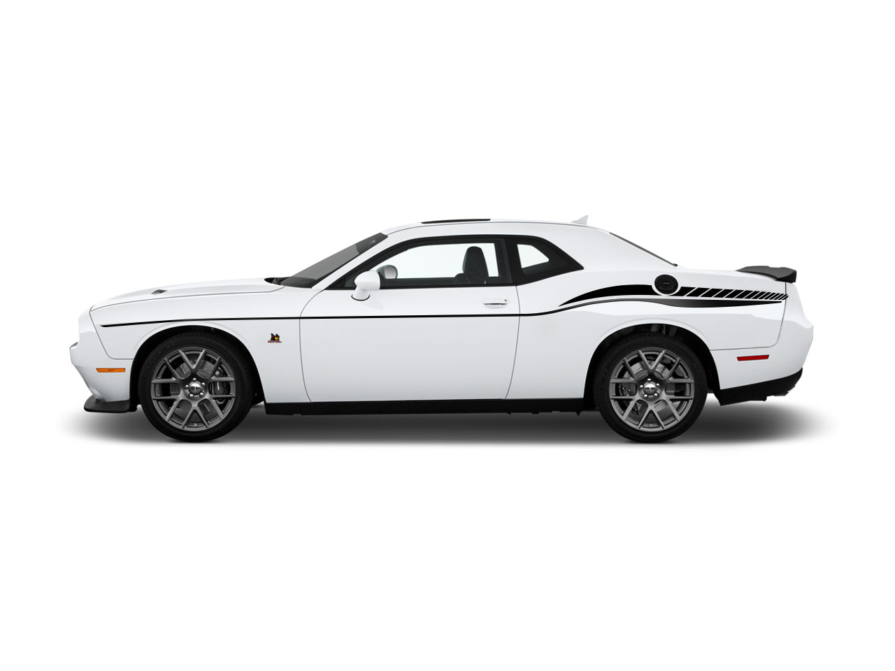 Retro Rear Quarter Panel Side Decal with Chevron Stripes Fits Dodge Challenger 2015 - 2023