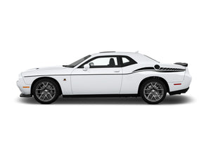 Retro Rear Quarter Panel Side Decal with Chevron Stripes Fits Dodge Challenger 2015 - 2023