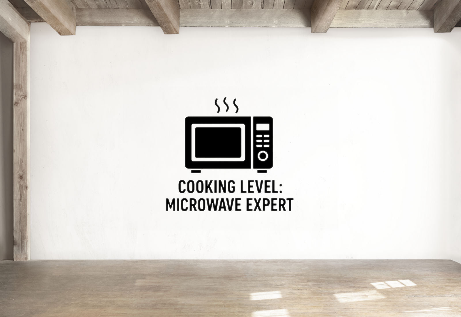 Cooking Level: Microwave Expert - Funny Kitchen Wall Decal Vinyl Sticker Removable