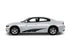 a white car with a black stripe on it