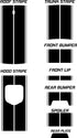 Dual 12" Racing Stripes with Pins Self Healing Vinyl fits Dodge Challenger RT SHAKER 2015 to 2023