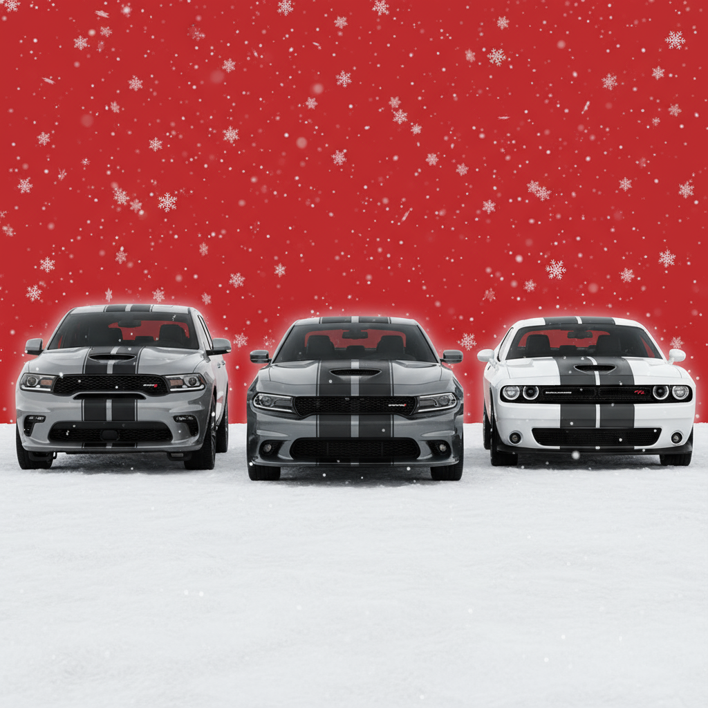 Dodge Racing Stripes Banner - #CC0306 Red