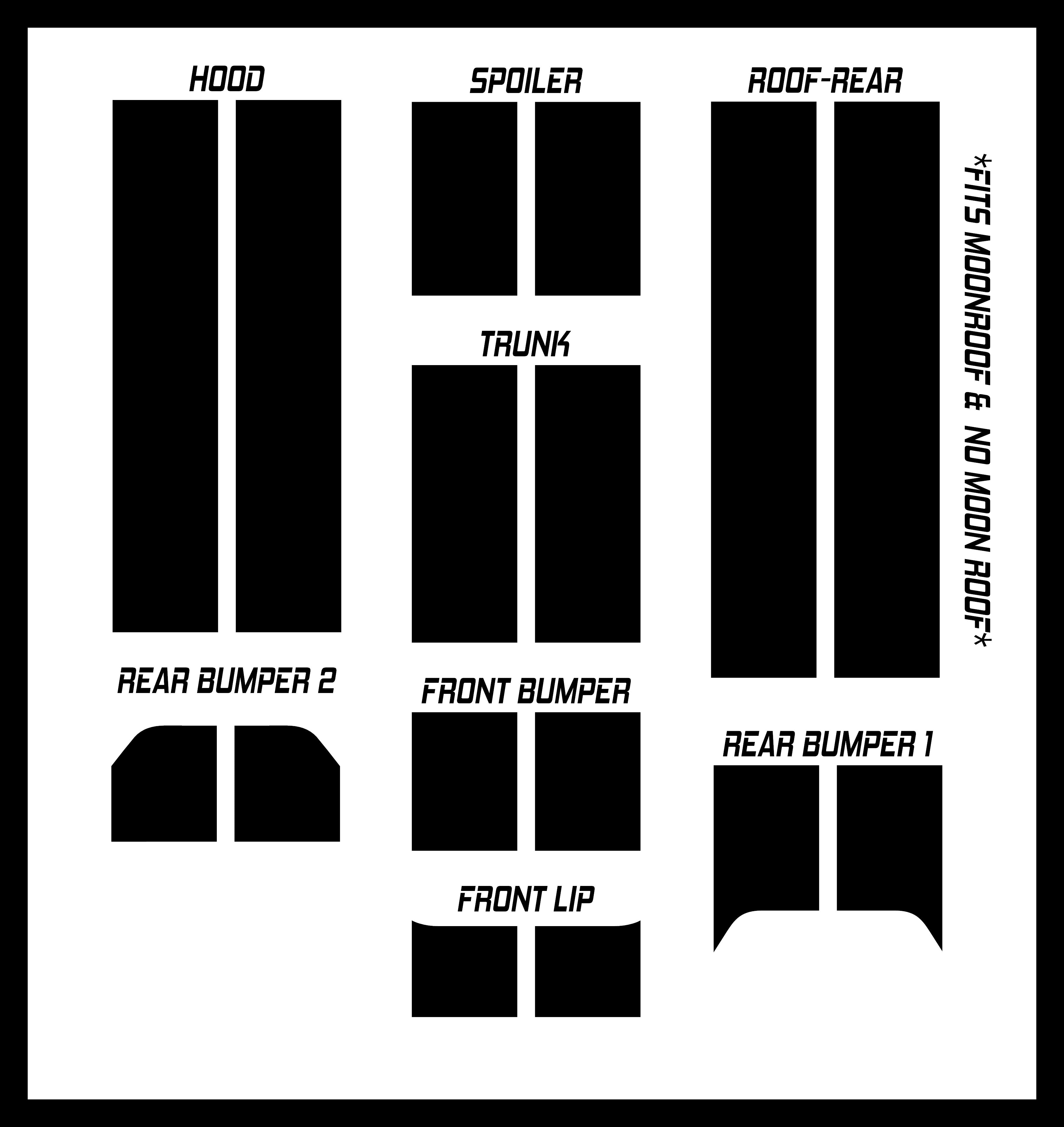 Dual 12" Racing Stripe Self Healing Vinyl fits Dodge Charger 2011 to 2022