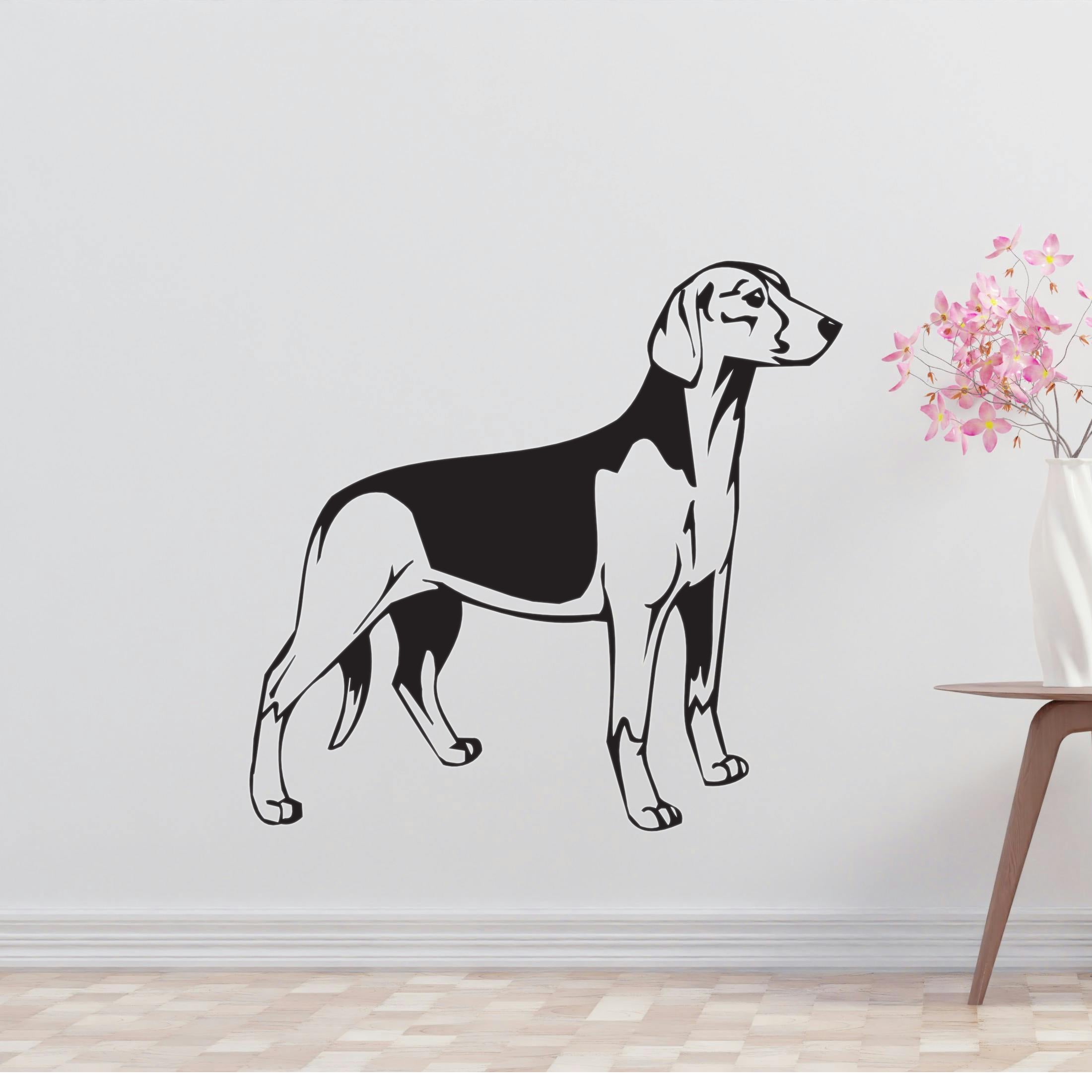 Serbian Tricolour Hound Dog Removable Vinyl Decal Matte Finish Home Decor for Indoor Walls