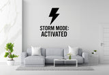 Lightning Bolt Wall Decal - Storm Mode Activated | Removable Vinyl Sticker