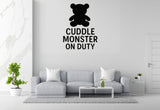 Cuddle Monster On Duty - Baby Teddy Bear Wall Decal Vinyl Sticker Removable