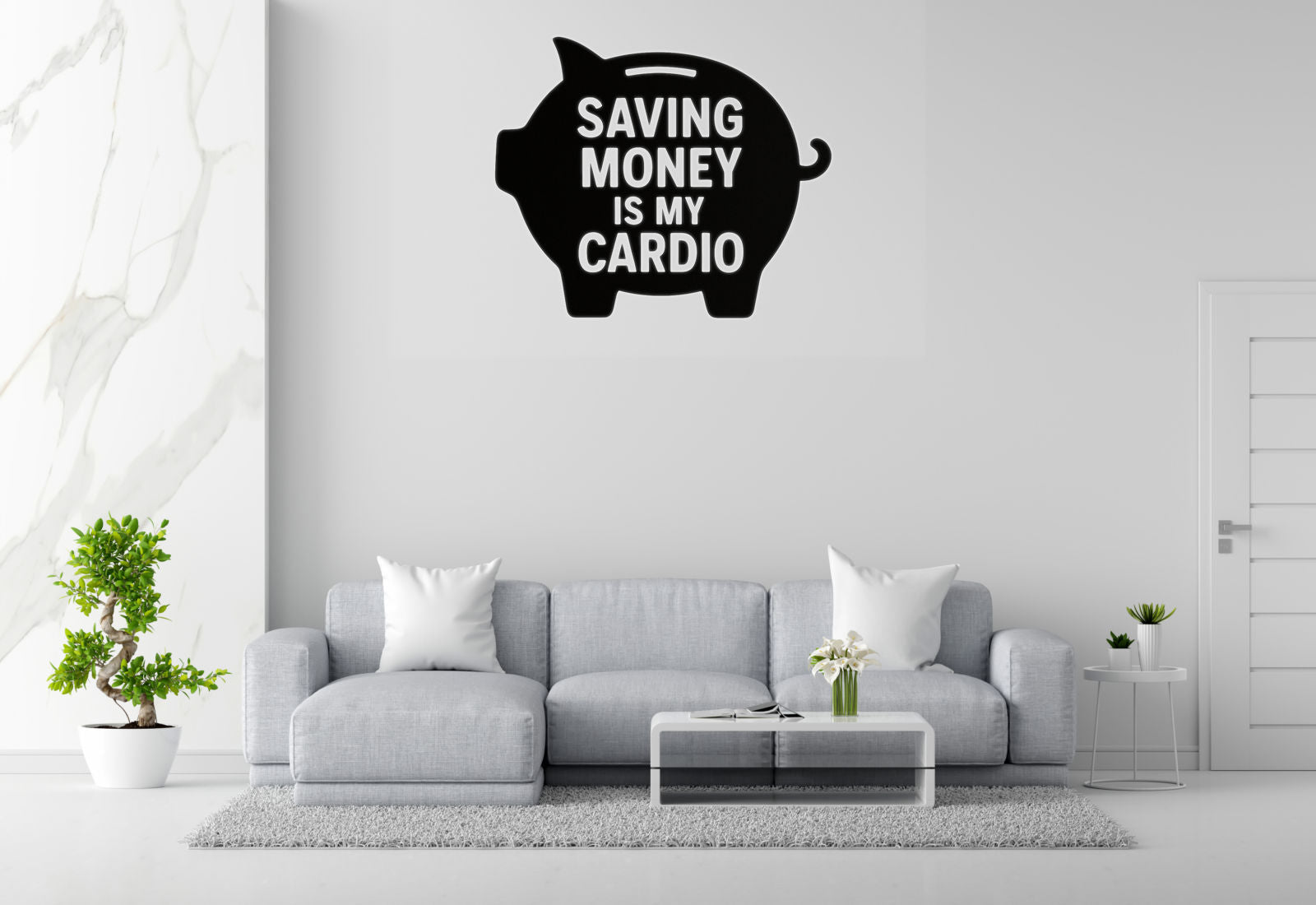 Saving Money Is My Cardio - Funny Banking Wall Decal Vinyl Sticker Removable