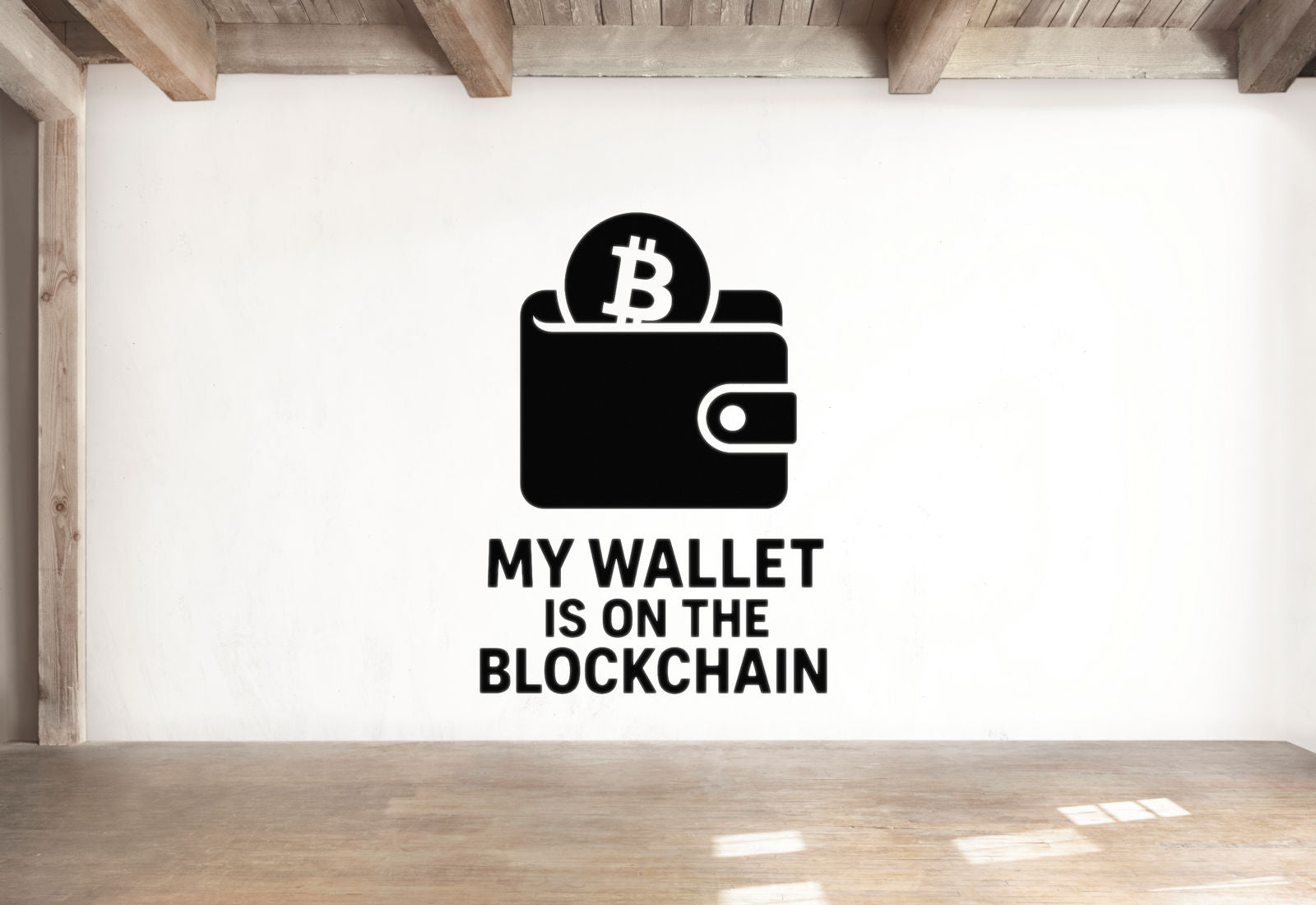 My Wallet is on the Blockchain - Bitcoin Wall Decal Vinyl Sticker Removable