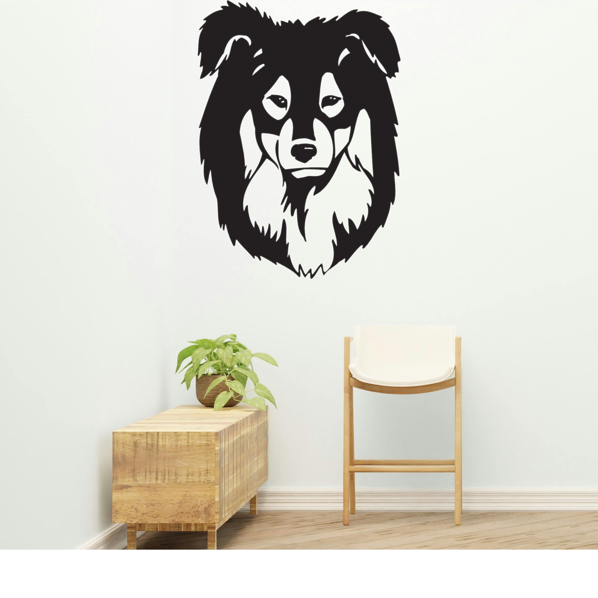 Miniature Australian Shepherd Dog Removable Vinyl Decal Matte Finish Home Decor for Indoor Walls