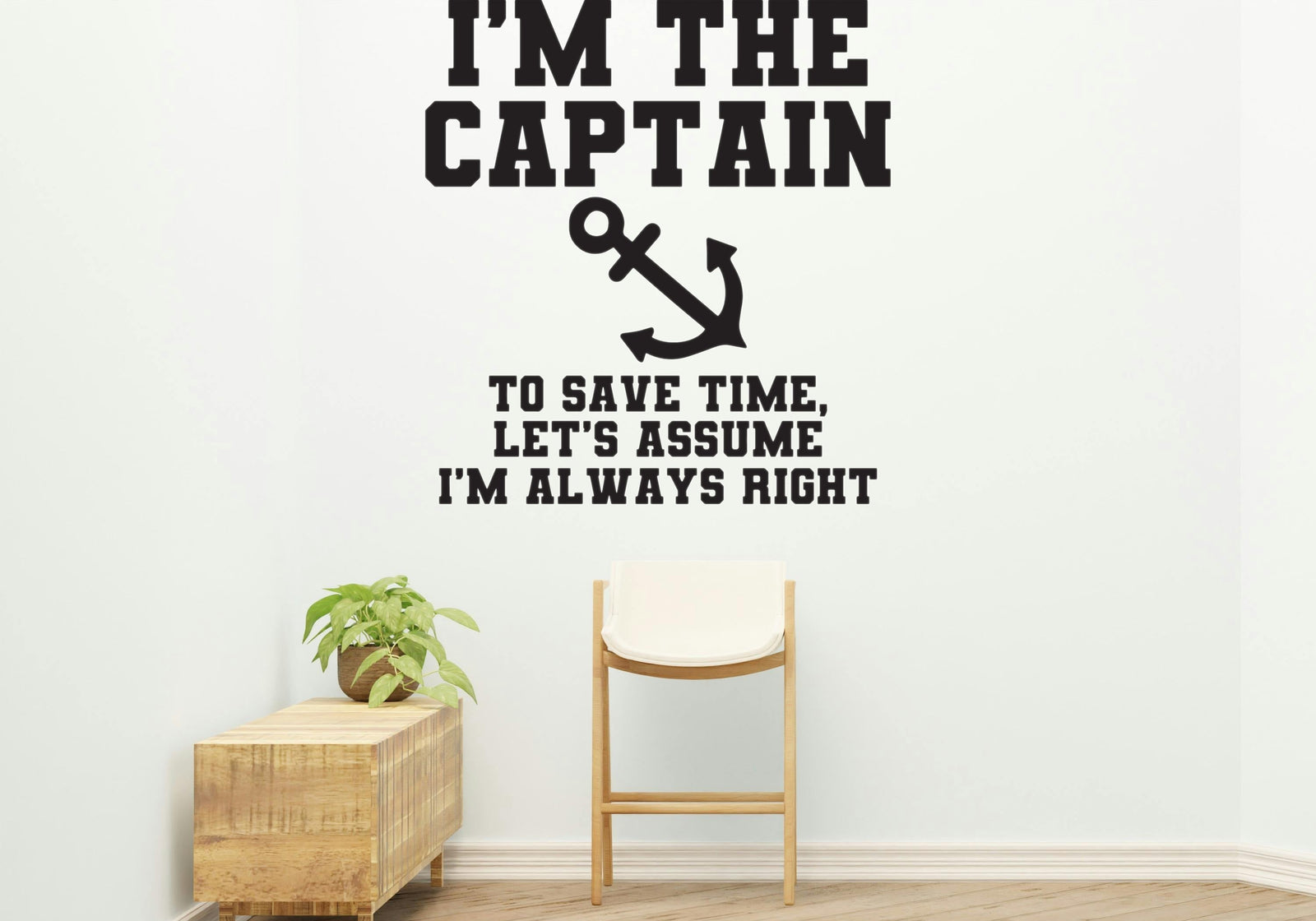 Captain steering wheel Style 2 Removable Vinyl Decal for Interior Walls