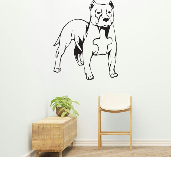 Staffordshire Bull Terrier Dog Removable Vinyl Decal Matte Finish Home Decor for Indoor Walls