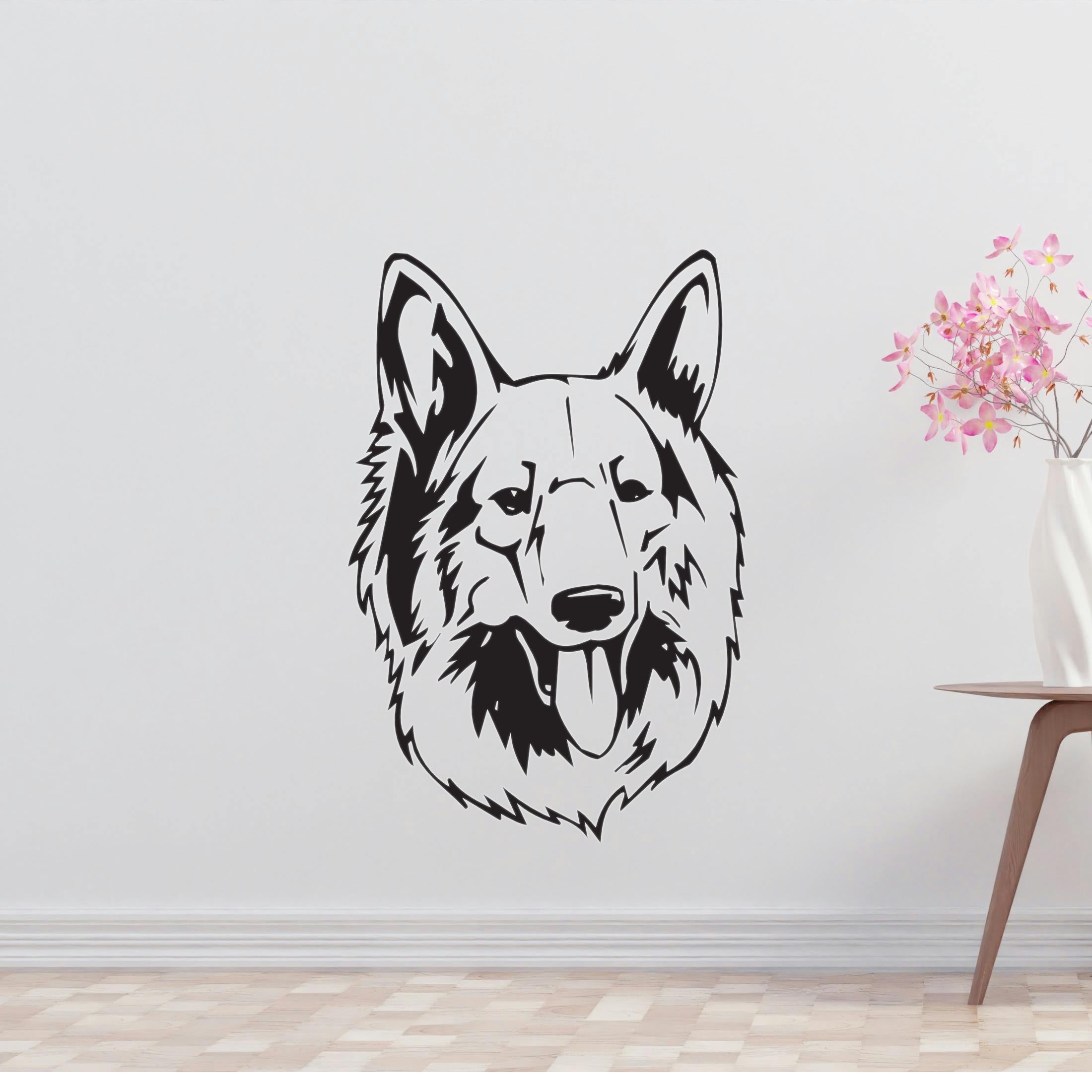 Shiloh Shepherd Dog Removable Vinyl Decal Matte Finish Home Decor for Indoor Walls