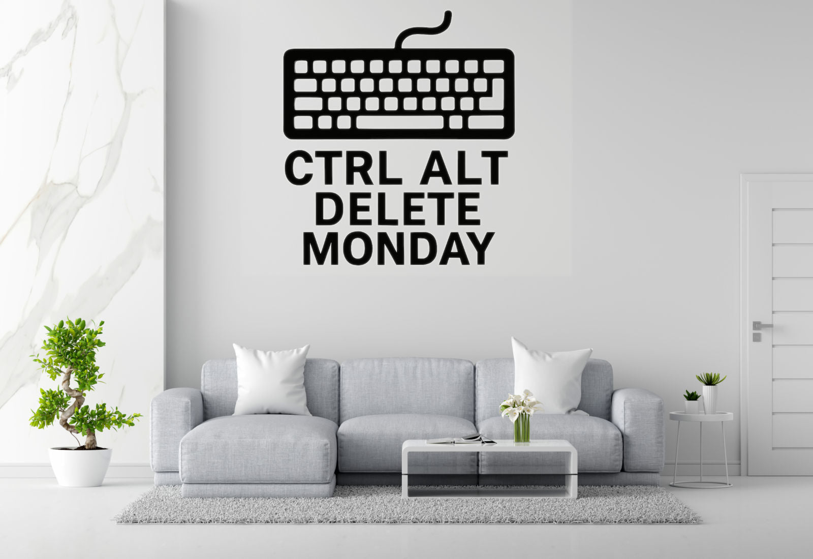 Ctrl Alt Delete Monday - Keyboard Command Wall Decal