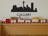Cityscape Calgary Canada with Text Vinyl Decal Removable Matte Finish Skyline Decore for Indoor Walls