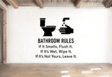 Bathroom Rules - Funny Bathroom Wall Decal Vinyl Sticker Removable