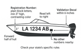 Customize Your Boat Registration Decal - Choose Size & Color & Font - Free Squeegee (2 Full Sets)