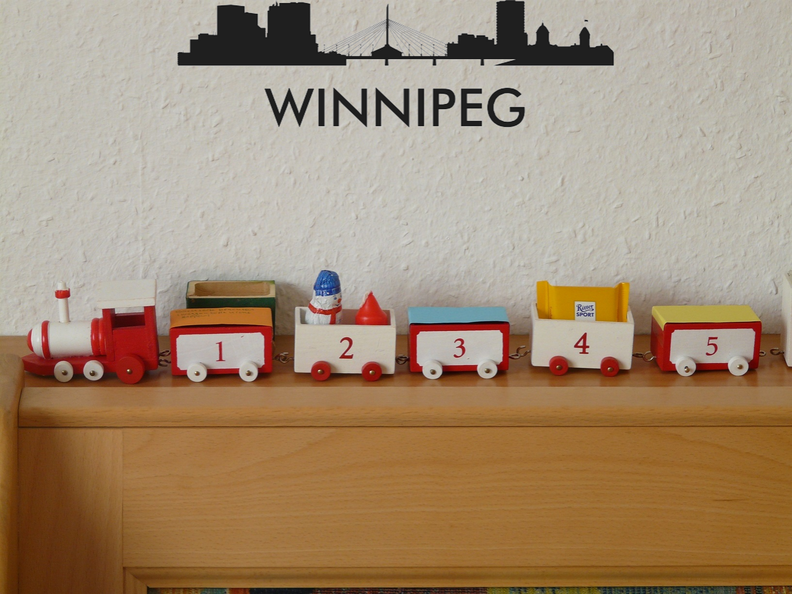 Cityscape Winnipeg Canada with Text Vinyl Decal Removable Matte Finish Skyline Decore for Indoor Walls