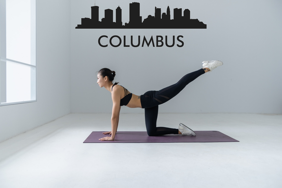Cityscape Columbus with Text Vinyl Decal Removable Matte Finish Skyline Decore for Indoor Walls Fusion Decals