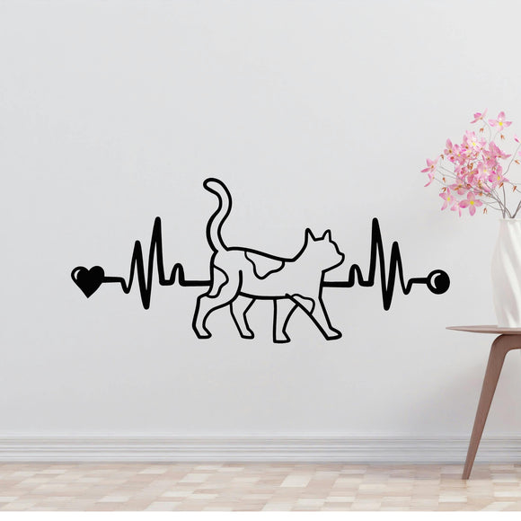Home is where my cat is Removable Vinyl Decal for Interior Walls