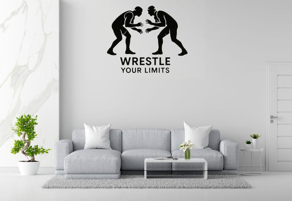 Wrestle Your Limits - Wrestling Sports Wall Decal Vinyl Sticker Removable