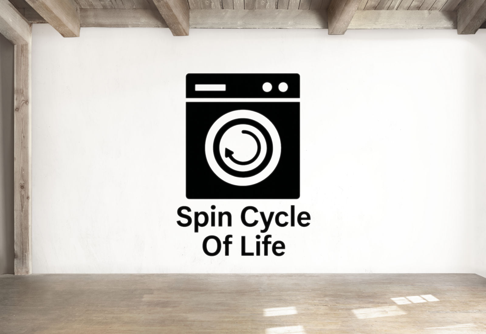 Spin Cycle Of Life - Funny Laundry Room Wall Decal Vinyl Sticker Removable