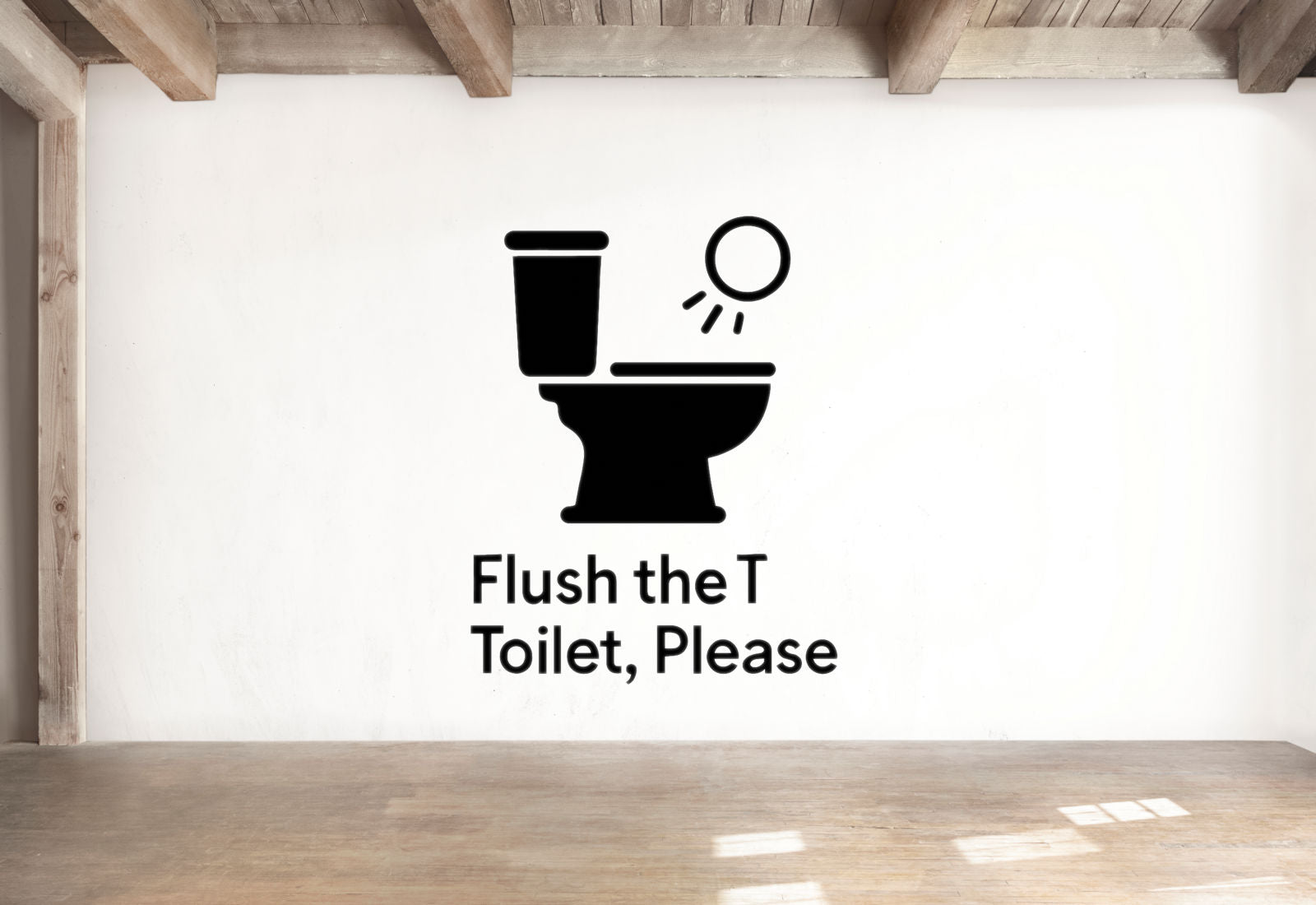 Flush the Toilet, Please - Funny Bathroom Wall Decal Vinyl Sticker Removable