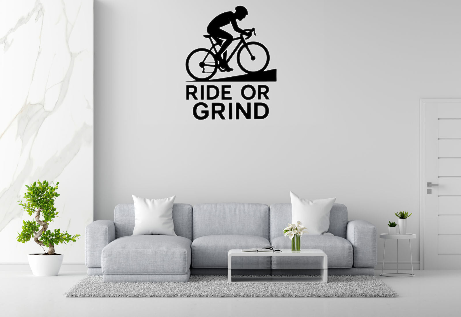 Ride or Grind - Cycling Sports Wall Decal Vinyl Sticker Removable