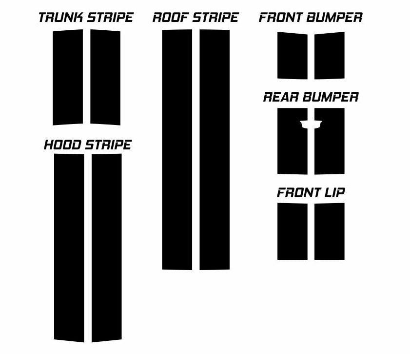 Dual 8" Racing Stripes Self Healing Vinyl fits Cadillac ATS-V Coup 2013 2019