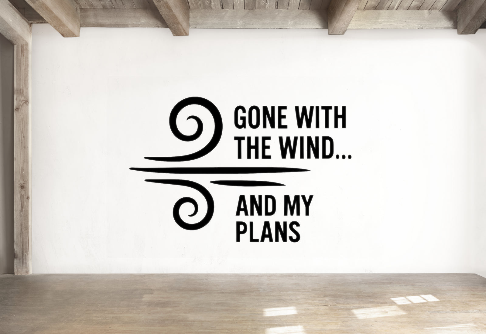 Wind Swirl Wall Decal - Gone With The Wind... And My Plans | Easy Apply Vinyl Sticker
